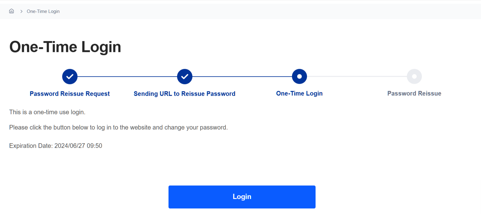 3. One-Time Login