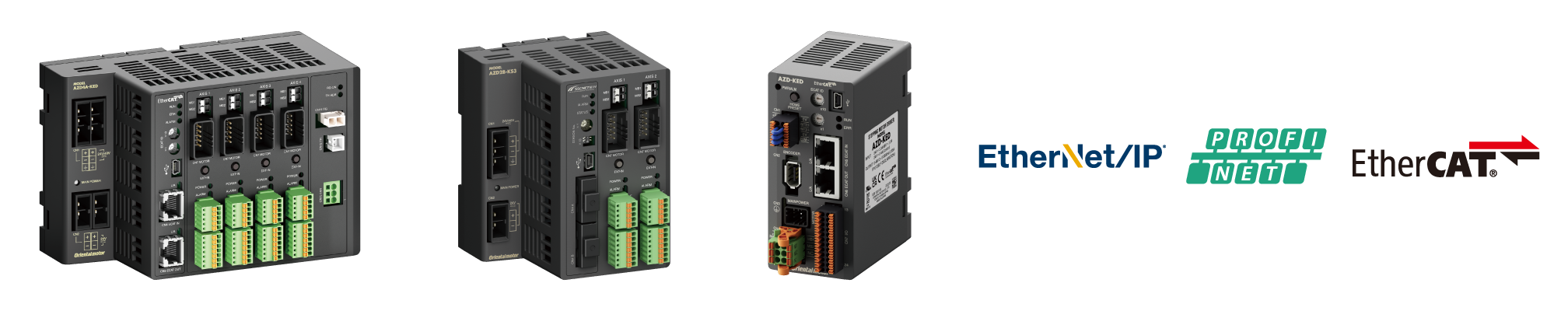 Industrial network compatible drivers  EtherNet/IP, PROFINET, SSCNET III/H, MECHATROLINK-III, EtherCAT