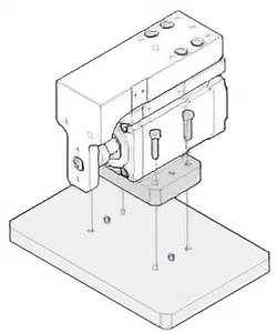 Mounting with foot