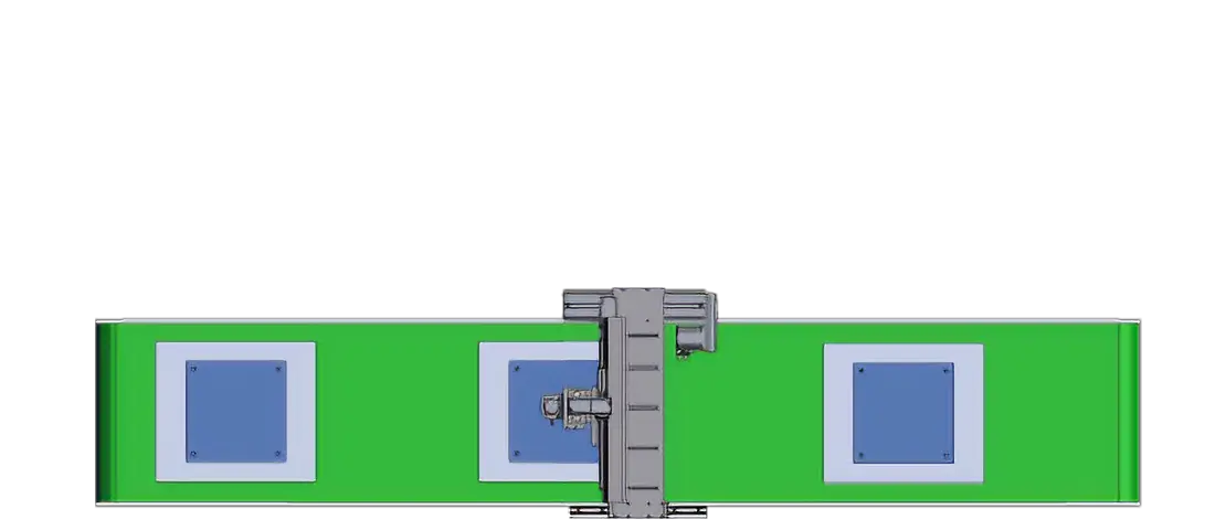 Features of the cartesian robot (gantry unit) [top view]